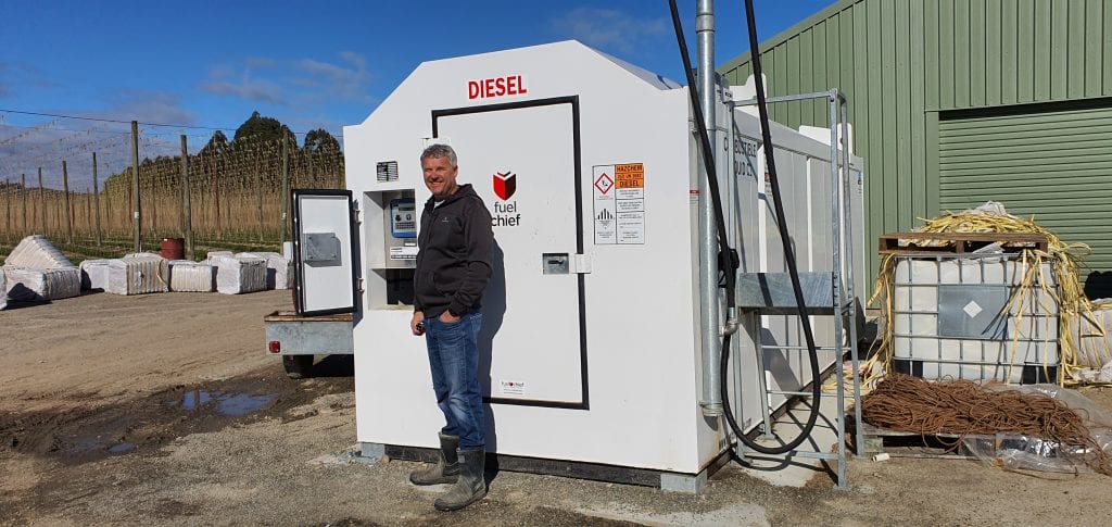Sean Riley with Fuelchief Diesel Fuel Tank